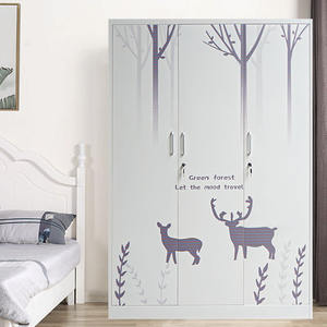 <span class=keywords><strong>Armario</strong></span> de Acero de 3 Puertas Personalizable, Mueble Moderno para Dormitorio, <span class=keywords><strong>Armario</strong></span> Metálico de Uso Generalizado para Guardar Ropa de Bebés y Niños, Vestidores - Product Image 3