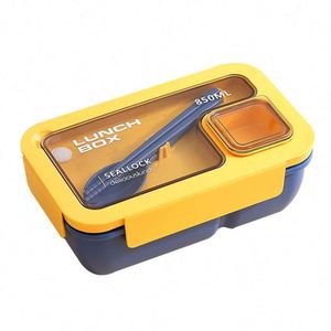 Portable Divided Lunch Box Microwaveable Student Lunch Box Workers with Heating Simple Light Lunch Boxes - Product Image 1