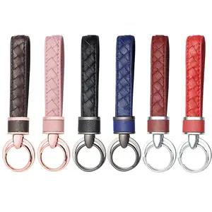 Wholesale Car Keychains Women's Sheepskin Leather Simple And Personalized Creative Pendants Men's High-end Cute Woven Keychains