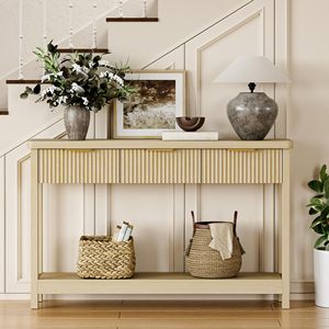 Console moderne en bois SENYU avec étagère de rangement pour entrée et salon - Product Image 5