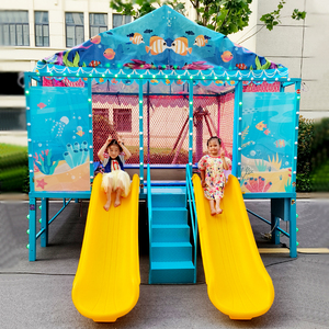 Trampolín Musical para Niños con Toboganes Dobles, Luces LED, Casa <span class=keywords><strong>de</strong></span> Brinco para Interiores y Exteriores, para Fiestas <span class=keywords><strong>de</strong></span> Cumpleaños Infantiles - Product Image 3