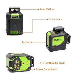 Huepar <span class=keywords><strong>902CG</strong></span> autonivelante línea cruzada de 360 grados, 8 líneas Modo de pulso al aire libre nivel láser de haz verde - Product Image 4