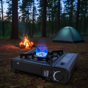 Estufa de Camping Portátil de Doble Combustible 3300W con Encendido Piezoeléctrico, Quemador Único, Expulsión Automática de Tanque y Corte por Sobrepresión - Product Image 2