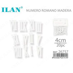 Numeri Romani in Legno Ilan 4cm 20pz per Orologi e Decorazioni - Product Image 1