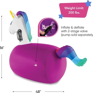 Brincolín Inflable de Unicornio Hop N Go, Juguete de PVC para Niños, para Saltar y Hacer Brincos, para Mayores de 5 Años, Juegos al Aire Libre - Product Image 4