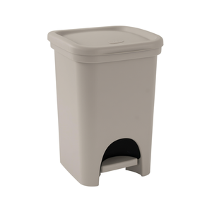 Cubo de Basura Rectangular con Pedal, de Polipropileno, 215x200x285mm, Color Taupe, para Uso en Interiores - Product Image 3