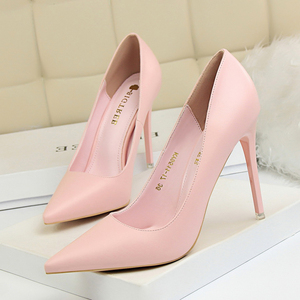 Korean Style Fashionable Simple Women's Shoes Slimming High Heels Thin Heel Super High Heel Shallow <b>Pointed</b> Sexy Single Shoes - Product Image 6