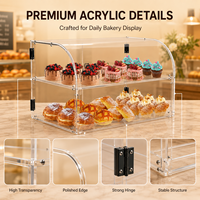 Vitrine de boulangerie commerciale en acrylique avec accès par porte arrière et étagères amovibles pour garder les bagels, gâteaux et biscuits frais