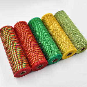 New Arrival Custom <strong>Deco</strong> <strong>Mesh</strong> Holiday <strong>Ribbon</strong> Rolls Gradient Metallic 10 Inch <strong>Deco</strong> Poly <strong>Mesh</strong> for Halloween Wreath Crafts - Product Image 2