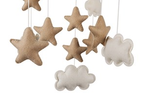 Mobile bébé en bois et feutre, ciel nocturne, lune et étoiles, pour berceau, accessoires de fête prénatale, style bohème nordique - Product Image 4