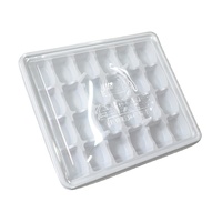24 boîtes jetables en PP/PET pour raviolis, contenants d'emballage alimentaire chinois grande capacité, plateaux à nouilles, sushis, wontons avec couvercles, pour aliments et jus
