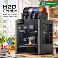 Imprimante 3D H2D Combo à nivellement automatique, débloquée internationalement, connexion libre, norme UE/Royaume-Uni, haute vitesse, imprimante FDM fermée