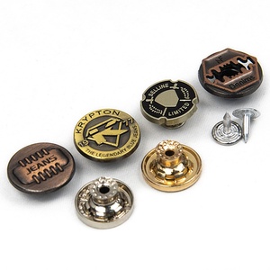 Vintage Metal <b>Jeans</b> <b>Buttons</b> Round Embossed Logo Nickel-Free Denim Fasteners for Clothing - Product Image 6