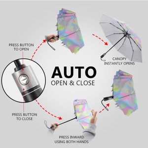 Custom Design Colorful Parasols Windproof Shading Reflection Gradient Fold Umbrella Custom Print UV Umbrella Automatic Open - Product Image 2