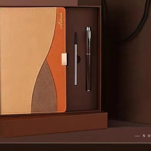 Ensemble cadeau carnet et stylo Tan Wave avec boîte personnalisée pour cadeaux de bureau et commandes en gros - Product Image 1