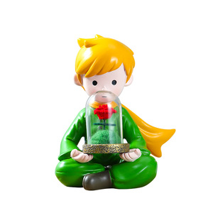 Prince Roses Preserved Bouquet Resin Figurine Tabletop Ornament Valentine'S Day Gift Elegant Cartoon Design - Product Image 5