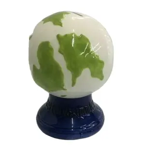 Tellurische Globe Vorm Keramische Geldbank/Spaarpot/Spaarpot, Handbeschilderd Cadeau & Ambacht