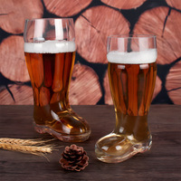 Vintage 1L allemand surdimensionné 2L botte et pied forme verre à bière Steins Sublimation Souvenirs pour les fans de football et de bière