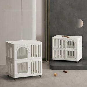 <span class=keywords><strong>2025</strong></span> nouveau Design HDPE <span class=keywords><strong>Cage</strong></span> pour animaux de compagnie 4 roues Base pliable plateau intérieur extérieur chien chat - Product Image 3