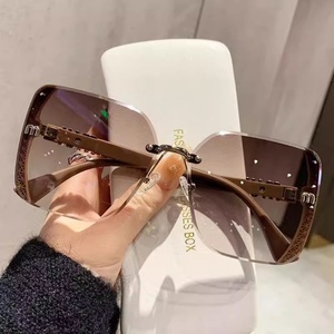 Gafas de Sol de Lujo sin Montura, Cuadradas, con Lentes Degradados, Estilo Hip Hop, Brillantes, Retro, Modernas, para Hombre y Mujer - Product Image 4