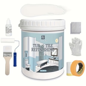 Kit di vernici ceramiche per vasche da bagno e piastrelle, include strumenti. Adatto per ceramica, lavelli, piani di lavoro e rivestimenti in ceramica per pavimenti e pareti - Product Image 1