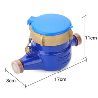 Compteur d'eau froide et chaude en fonte à connexion filetée à aile rotative DN15 R80