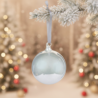 Vente en gros boule de verre transparent rouge Ornements de Noël cadeau promotionnel Boules de sapin de Noël Respectueux de l'environnement