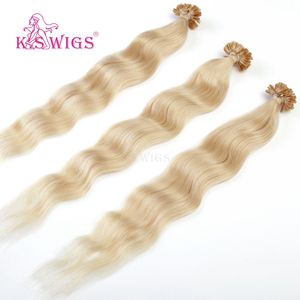 KSWIGS 12-28 pouces |   Style vague française & marron mocha |   Résistant à la chaleur pour les coiffures romantiques |   Extensions de cheveux humains vierges à pointe en U - Product Image 6