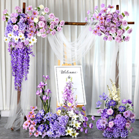 Fleurs artificielles sur le thème du violet pour les arrangements de mariage, y compris les décorations au sol, les vitrines et les décorations florales