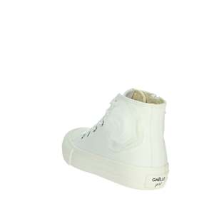 Sneakers Alte da Ragazza Gaelle Paris in Tela Bianca - Scarpe Trendy - Product Image 2