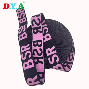 2024 Mode Custom Jacquard Geweven Elastische Band Nylon Tape Voor Sport Hoofdband Pruik Haarband Polsband Kledingstuk Bh