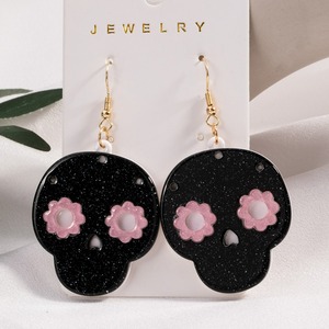 Đầy Màu sắc <span class=keywords><strong>Bling</strong></span> <span class=keywords><strong>Bling</strong></span> Acrylic BAT bí ngô phù thủy Mũ ma sọ Halloween Bông tai - Product Image 3