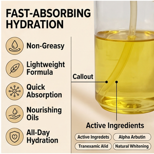 Aceite corporal iluminador OREE HUT con aceite esencial blanqueador Active Caviar Drip de 300 ml (300 ml) - Product Image 3