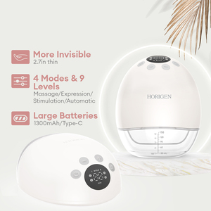 Extractor de Leche Eléctrico Portátil de Doble Extracción HORIGEN, Económico, Manos Libres, 4 Modos, 9 Niveles, Inalámbrico - Product Image 4