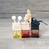 Bouteilles vides en verre givré de 8 ml et 10 ml avec bouchon à vis pour diffuseur de parfum de voiture, mini flacons pendentifs, flacon désodorisant suspendu