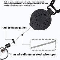 Mosquetón de Escalada para Exteriores de Acero Engrosado de 10 mm, de Alta Elasticidad, Telescópico, para Llavero de Coche, Modelo 2, el Más Vendido
