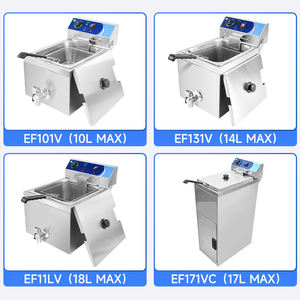 Equipo de freidora de patatas fritas de acero inoxidable, freidoras profundas de mesa, máquina freidora eléctrica comercial con Control de temperatura de donas de <span class=keywords><strong>pollo</strong></span> - Product Image 6