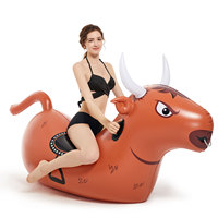 Meilleure vente gigantesque taureau piscine flotteur gonflable taureau eau monter sur pour adultes enfants avec vannes rapides, vinyle robuste facile à