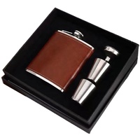 Flasque Jack Daniel personnalisée de 8 oz en acier inoxydable en cuir noir personnalisable