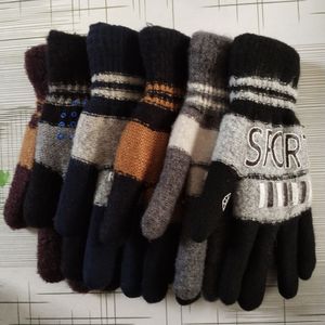Gants tricotés chauds, doublure polaire extra épaisse, unisexe, pour l'hiver, pour le cyclisme, les déplacements, coupe-vent, isolés thermiquement - Product Image 1