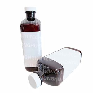 Botella Redonda de PET Ámbar Esmerilado Honghu H-01 para Envasado de Medicamentos, 473 ml/16 oz, Impresión por Serigrafía, Tapa de Rosca, Kit Completo, Nuevo - Product Image 2