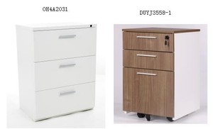 <strong>Mini</strong> 3-Drawer Mobile <strong>Storage</strong> File <strong>Cabinet</strong> with Wooden Document <strong>Cabinet</strong> <strong>Storage</strong> for Office Home Use - Product Image 2