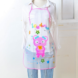 Korean Style Cartoon Rabbit Apron <b>Pink</b> Oil Proof Waterproof <b>Kitchen</b> Half Length Adult Daily Use - Product Image 3