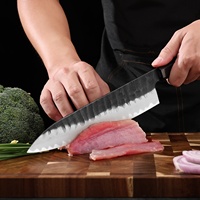 Couteau de chef forgé à la main en acier à haute teneur en carbone, 8,5 pouces, style japonais, pour trancher la viande et les légumes