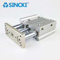 Cylindre pneumatique guidé à trois axes SINCKI MGPM12, course de 30 mm, compact, double action, haute rigidité