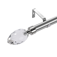 Support de tringle à rideau en métal à tension, écologique, antirouille, durable, à prix réduit, avec tête de tringle à rideau en cristal originale, simple