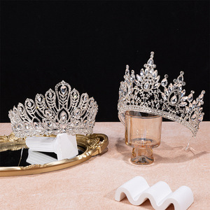 Nueva Tiara <span class=keywords><strong>de</strong></span> Novia, Corona, Accesorio para el Cabello, Ultra Elegante, con Cristales Blancos, Estilo Europeo, para Boda - Product Image 1