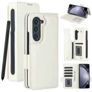 เคสโทรศัพท์แบบพับได้หนัง PU สีดำ พร้อมช่องใส่บัตรแบบแม่เหล็กคู่ สำหรับ Samsung Galaxy Z Fold 3 4 <span class=keywords><strong>5</strong></span> 6 7 สำหรับผู้ชาย - Product Image 5