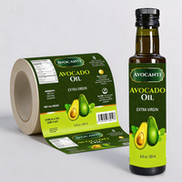 Étiquettes personnalisées durables pour huile d'olive extra vierge, impression d'autocollants alimentaires en rouleau, dorure métallique, adhésifs, imperméables et écologiques