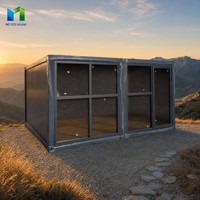Maison conteneur pliable de type Z de 20 pieds, unité de logement modulaire hivernée avec 2 salles de bain, installation rapide, espace salon et salle à manger